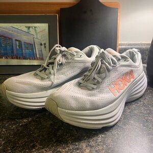 Hoka Bondi 8 Grey Running Shoes Women Size 8